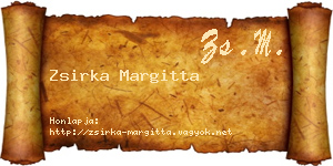 Zsirka Margitta névjegykártya